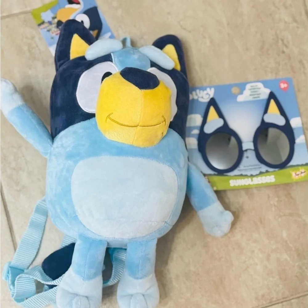Bluey Plush Backpack and Bluey Sunglasses